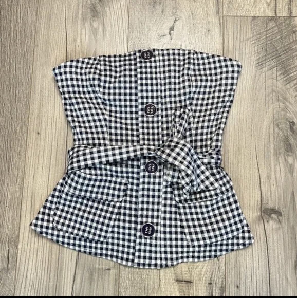 Anthropologie Eva Franco Strapless Gingham Top Size XS NWT - Picture 8 of 8